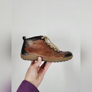 Remonte By Rieker Brown and Black Leather Hiking Boots, Size 39